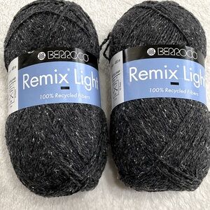 BERROCO 100% Recycled Fibers Remix Light Yarn Charcoal Gray | 2 Skeins, 864 yds